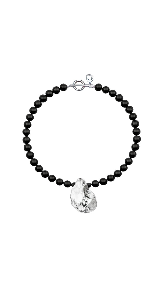 Marea Beaded Necklace - Silver